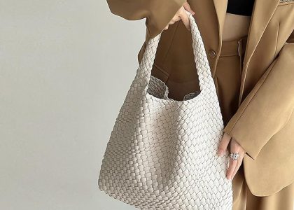 woven leather handbag