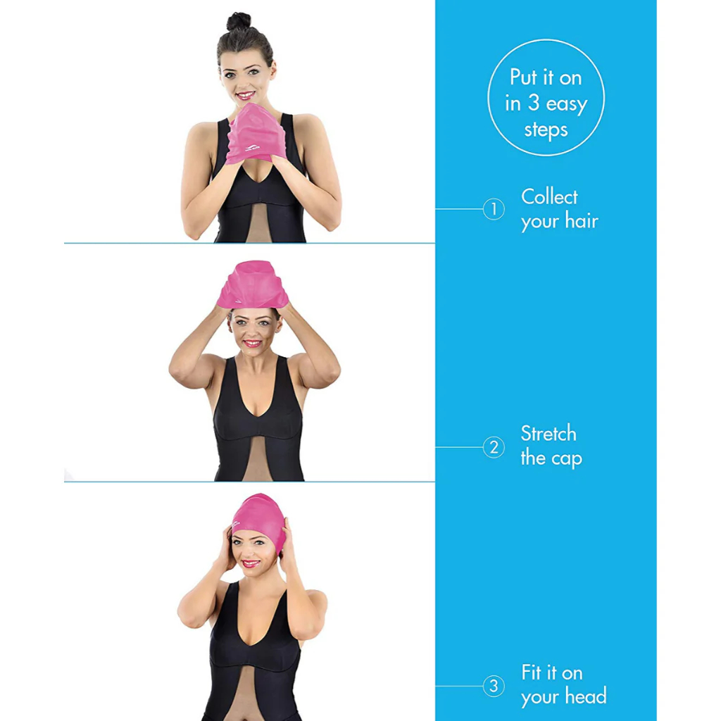 how to put on a swim cap