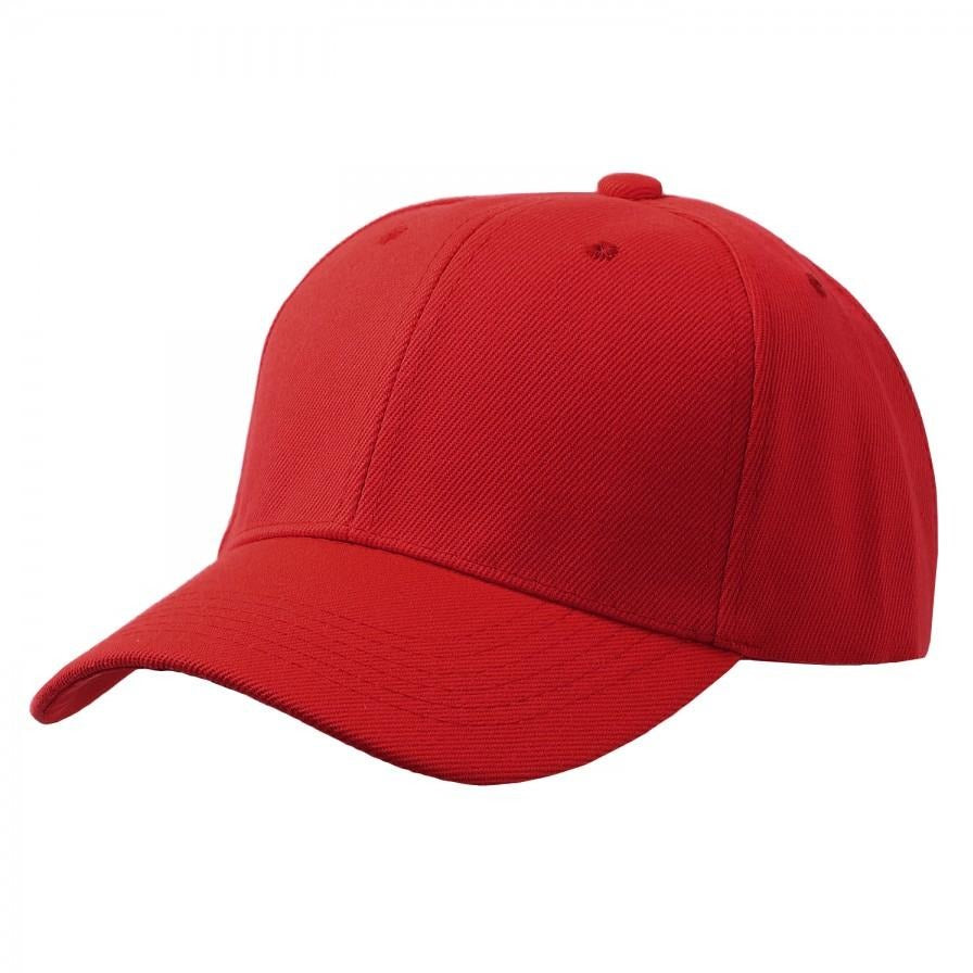 red baseball cap