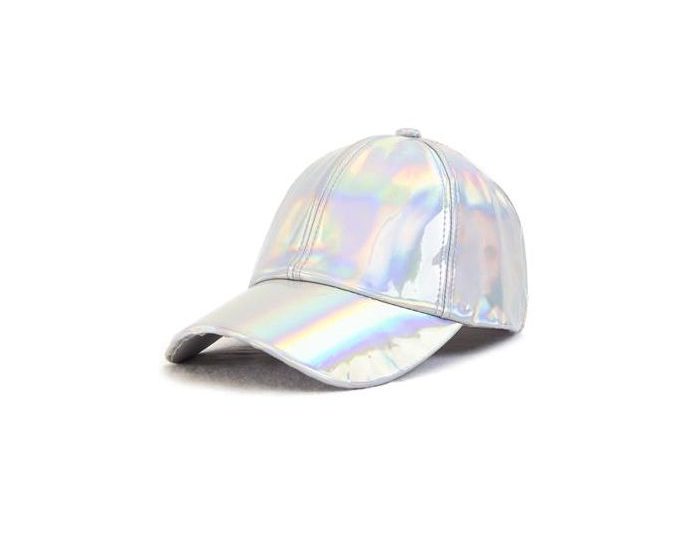 silver baseball cap